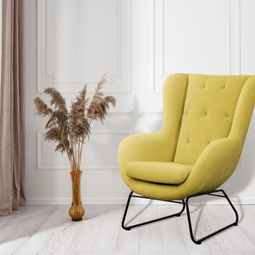 Sessel Designersessel ARTEMIS in Stoff Kronos Gelb