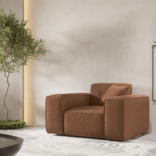 Sessel Designersessel CESINA in Stoff Ascot Bukla Rostbraun Sessel Designersessel CESINA in Stoff Ascot Bukla Rostbraun