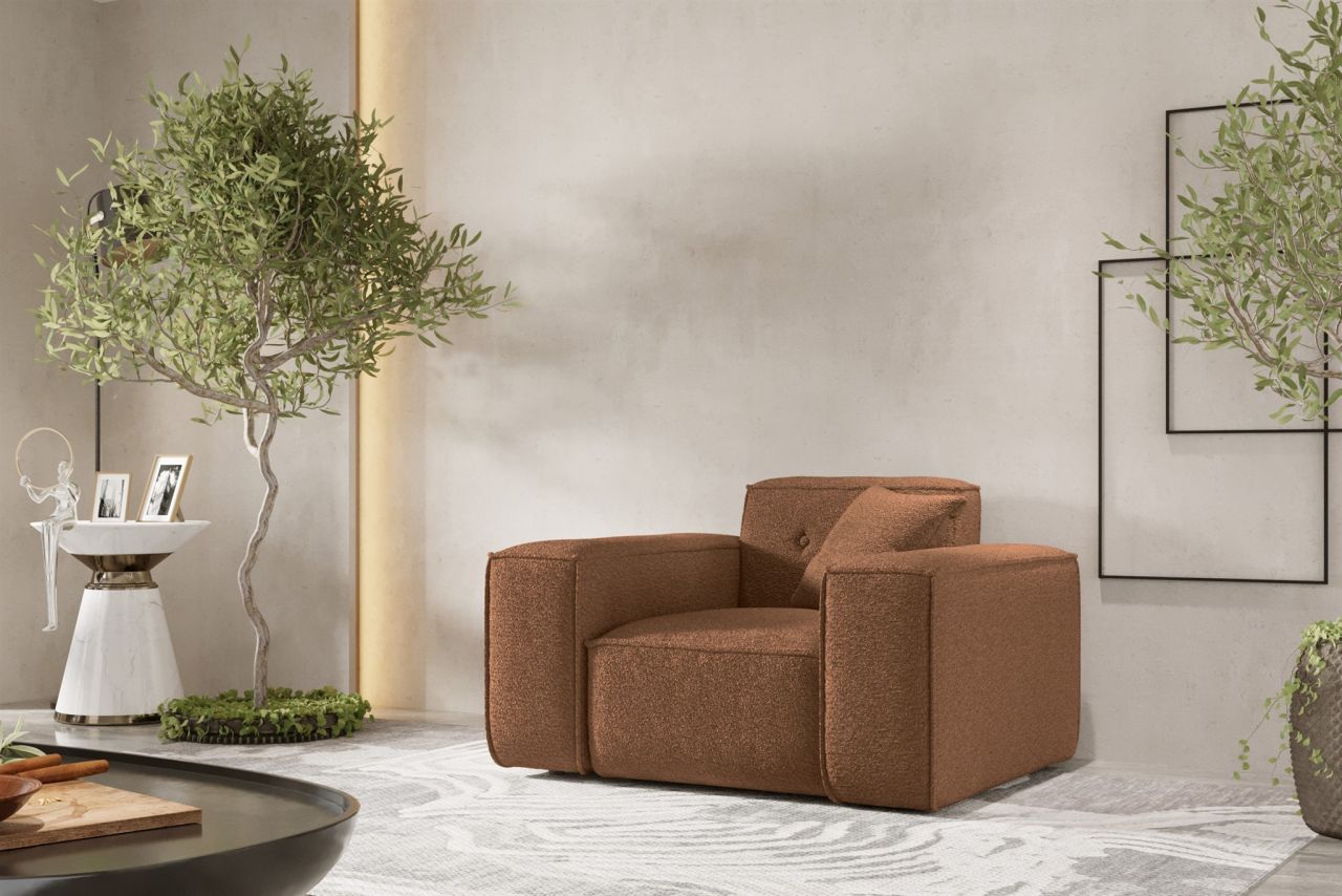 Sessel Designersessel CESINA in Stoff Ascot Bukla Rostbraun Sessel Designersessel CESINA in Stoff Ascot Bukla Rostbraun