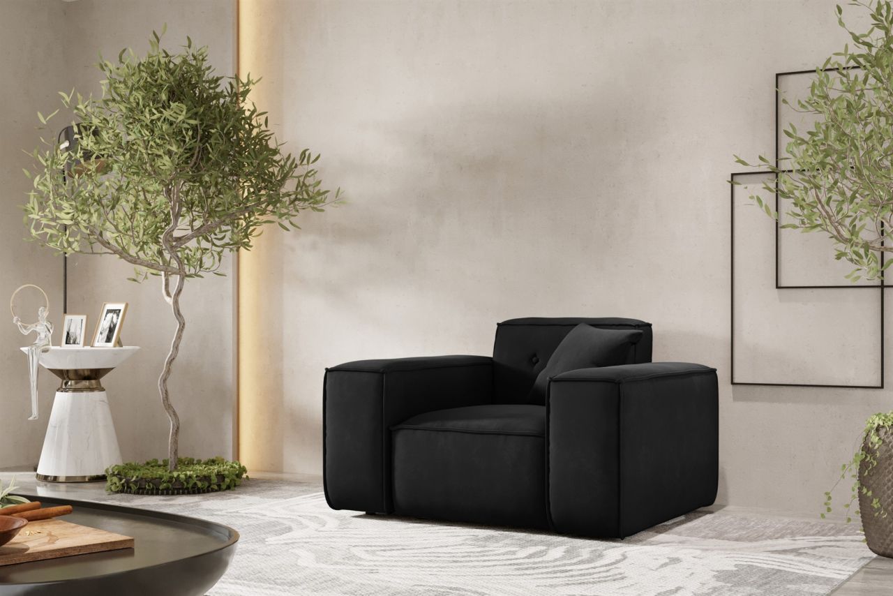 Sessel Designersessel CESINA in Stoff Opera Velvet Schwarz Sessel Designersessel CESINA in Stoff Opera Velvet Schwarz
