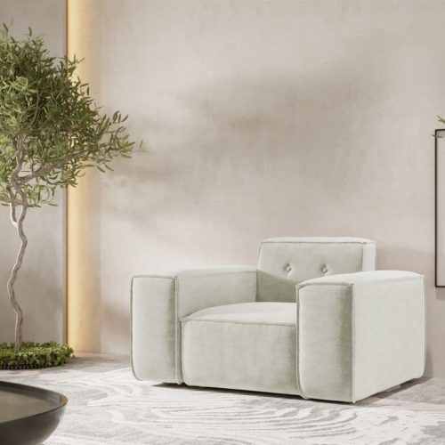 Sessel Designersessel CESINA in Stoff Perfect Harmony Cremeweiß