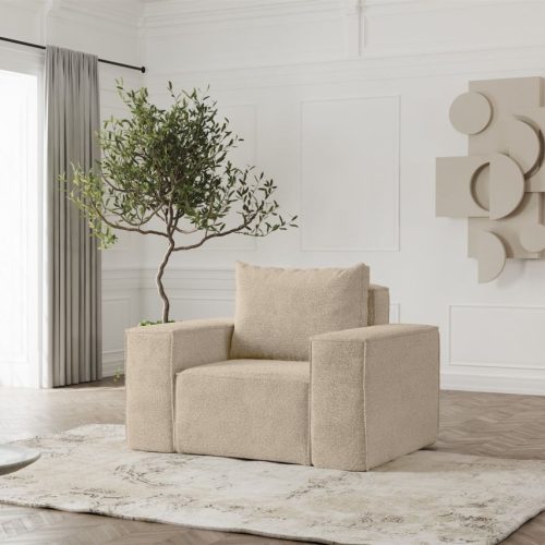Sessel Designersessel ESTELLE in Stoff Abriamo Beige