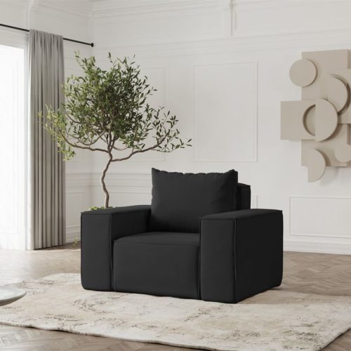 Sessel Designersessel ESTELLE in Stoff Opera Velvet Schwarz