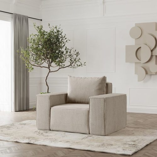 Sessel Designersessel ESTELLE in Stoff Poso Beige Sessel Designersessel ESTELLE in Stoff Poso Beige