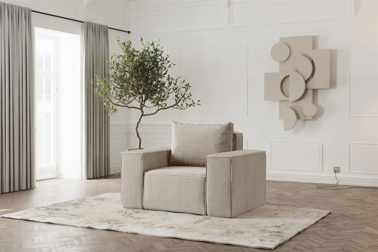 Sessel Designersessel ESTELLE in Stoff Poso Beige Sessel Designersessel ESTELLE in Stoff Poso Beige