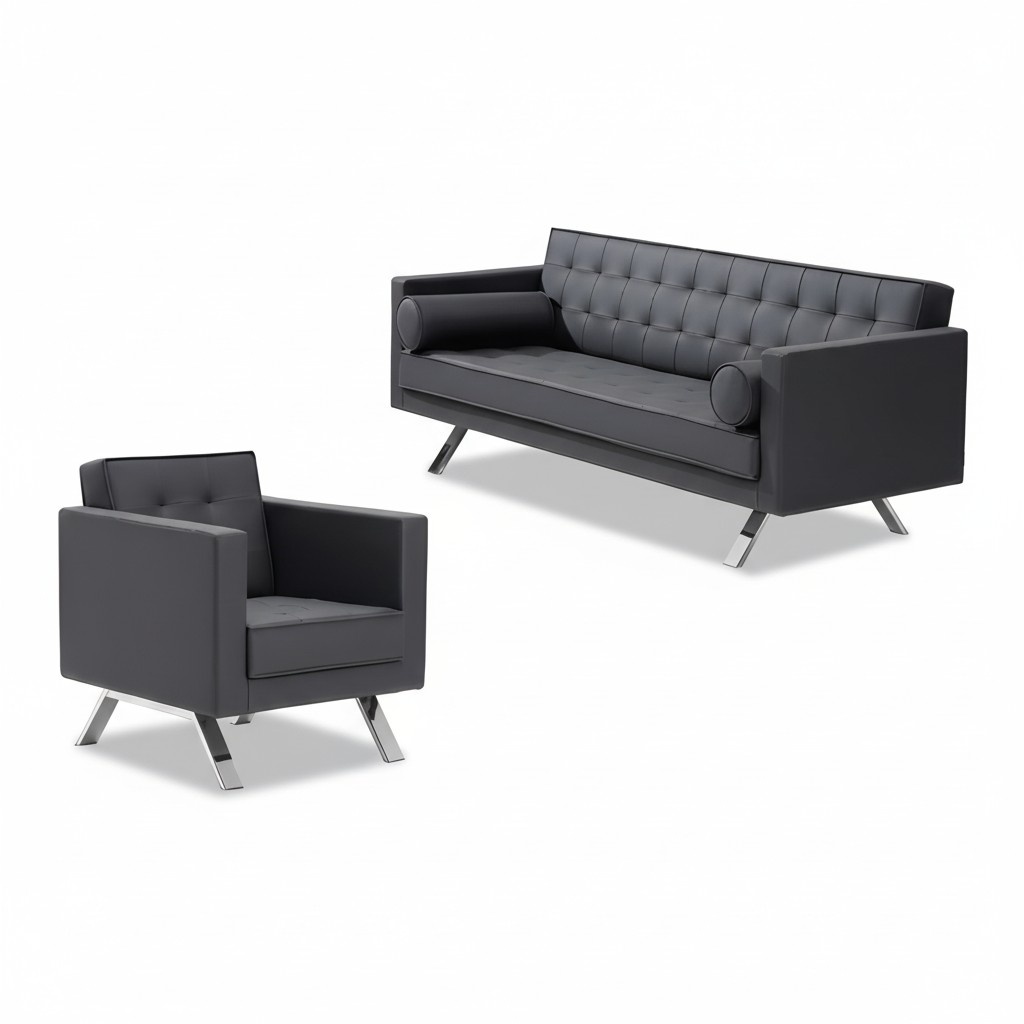 Sessel 1-Sitzer Design Leder Stuhl Polster Sofa 3 Sitzer Büro Einrichtung Sessel 1-Sitzer Design Leder Stuhl Polster Sofa 3 Sitzer Büro Einrichtung