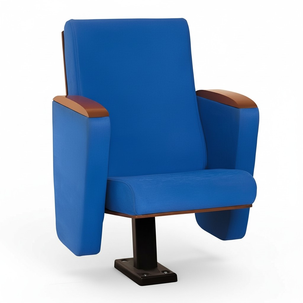 Sessel Art Deco Sessel Sofa 1 Sitzer für Theater Design Luxus Blau Textil Sessel Art Deco Sessel Sofa 1 Sitzer für Theater Design Luxus Blau Textil