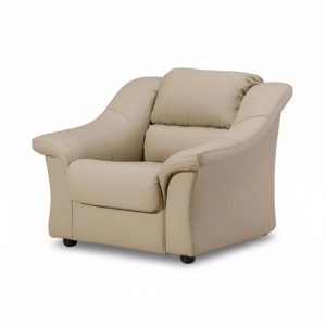 Sessel Büromöbel Sessel Sofa 1 Sitzer Leder Design Luxus BeigeTextil