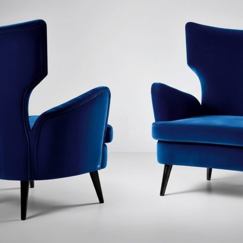 Sessel Lehnstuhl Ohrensessel 1 Sitzer Sitz Stoff Wohnzimmer Modern Blau Sessel Lehnstuhl Ohrensessel 1 Sitzer Sitz Stoff Wohnzimmer Modern Blau