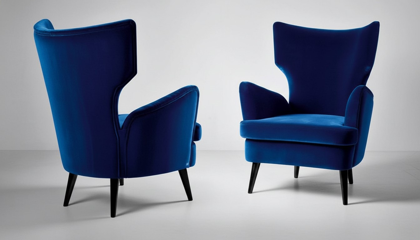 Sessel Lehnstuhl Ohrensessel 1 Sitzer Sitz Stoff Wohnzimmer Modern Blau Sessel Lehnstuhl Ohrensessel 1 Sitzer Sitz Stoff Wohnzimmer Modern Blau