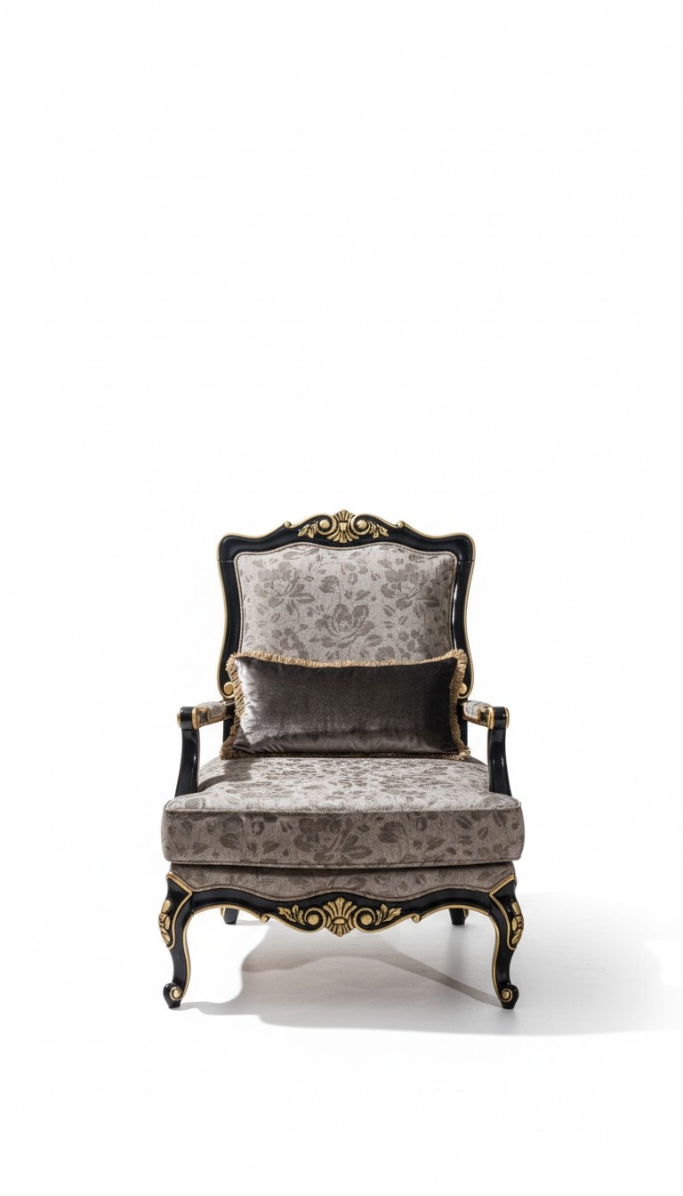 Sessel Polster Designer Textil 1 Sitzer Polster Einsitzer Möbel Barock