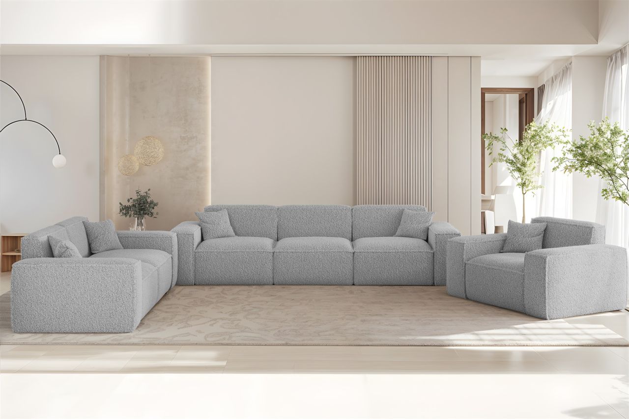 OUTLET Sofaset Designersofa CELES PREMIUM 3-2-1 in Stoff Sven Hellgrau OUTLET Sofaset Designersofa CELES PREMIUM 3-2-1 in Stoff Sven Hellgrau