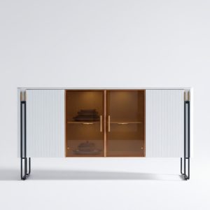 Sideboard Weiß Holzschrank Modern Stil Wohnzimmer Kommode Anrichte