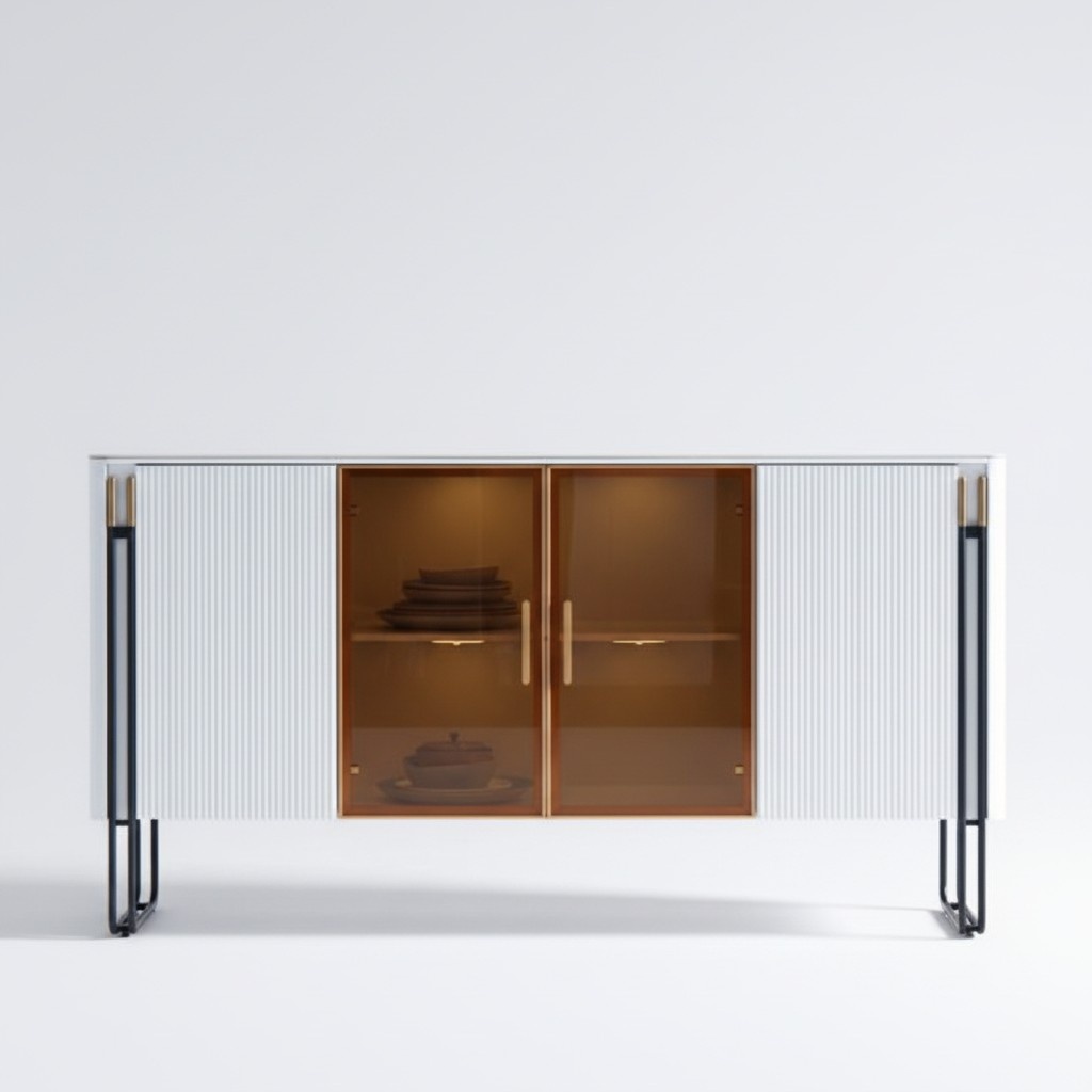 Sideboard Weiß Holzschrank Modern Stil Wohnzimmer Kommode Anrichte Sideboard Weiß Holzschrank Modern Stil Wohnzimmer Kommode Anrichte