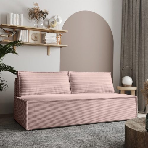 Sofa Designersofa EMMA 3-Sitzer mit Schlaffunktion in Stoff Zoom Flamingo
