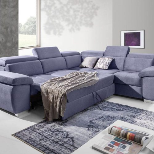 Ecksofa Schlafsofa ROXI Violett Kurze Schenkel Rechts Ecksofa Schlafsofa ROXI Violett Kurze Schenkel Rechts