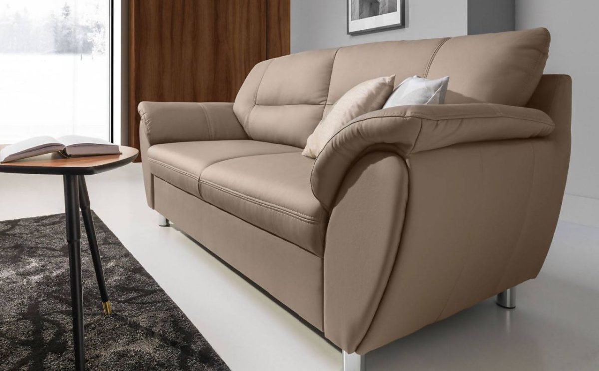 Sofa 2-Sitzer SARAH aus Kunstleder Beige 183x90x87 cm Sofa 2-Sitzer SARAH aus Kunstleder Beige 183x90x87 cm