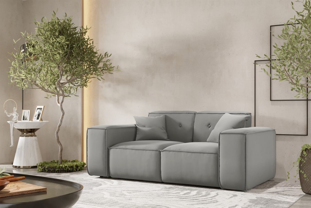 Sofa Designersofa CESINA 2-Sitzer in Stoff Opera Velvet Steingrau Sofa Designersofa CESINA 2-Sitzer in Stoff Opera Velvet Steingrau