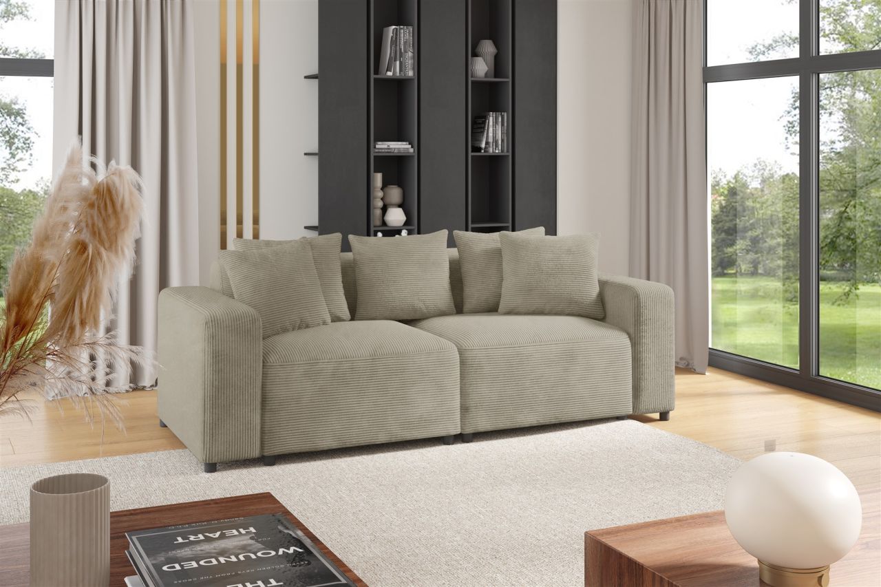 Sofa Designersofa MEGAN 2-Sitzer in Stoff Poso Beige Sofa Designersofa MEGAN 2-Sitzer in Stoff Poso Beige