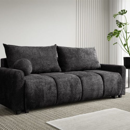 Sofa 3-Sitzer mit Schlaffunktion GIANA Stoff Soft Graphit