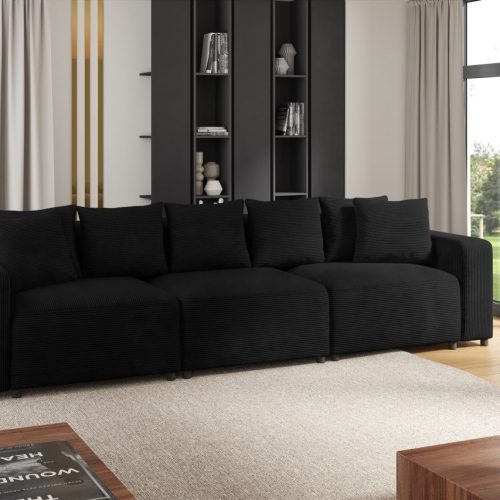 Sofa Designersofa Bigsofa MEGAN 3-Sitzer in Stoff Poso Schwarz Sofa Designersofa Bigsofa MEGAN 3-Sitzer in Stoff Poso Schwarz