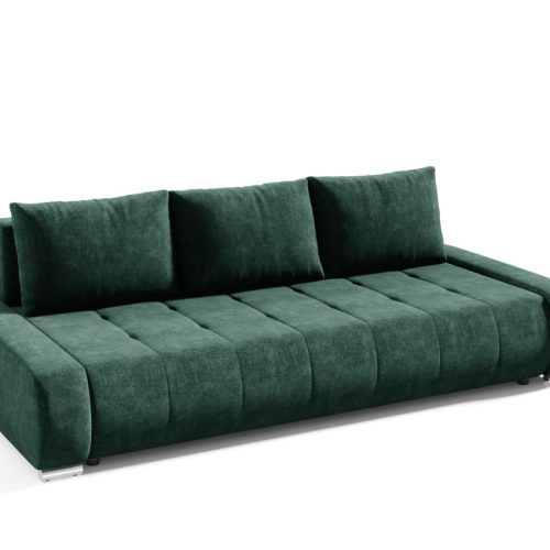 Sofa 3-Sitzer mit Schlaffunktion VOGAR Stoff Aston Flaschengrün