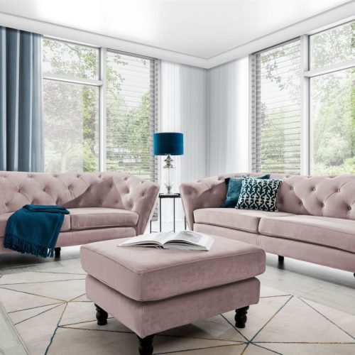 Sofaset Designersofas CHARLOTTE 3-2-1 in Stoff Matt Velvet Altrosa Sofaset Designersofas CHARLOTTE 3-2-1 in Stoff Matt Velvet Altrosa