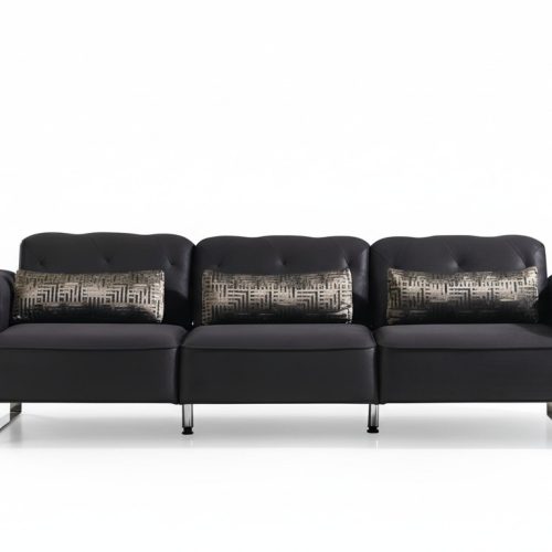 Sofa 3 Sitzer Dreisitzer Textil Luxus Möbel Design Couch schwarz Sofa 3 Sitzer Dreisitzer Textil Luxus Möbel Design Couch schwarz