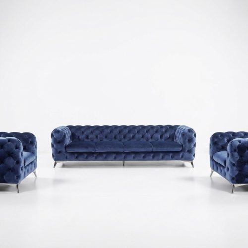 Sofa Couch Polster XXL Big Garnitur Chesterfield Textil 3+2+2 designer