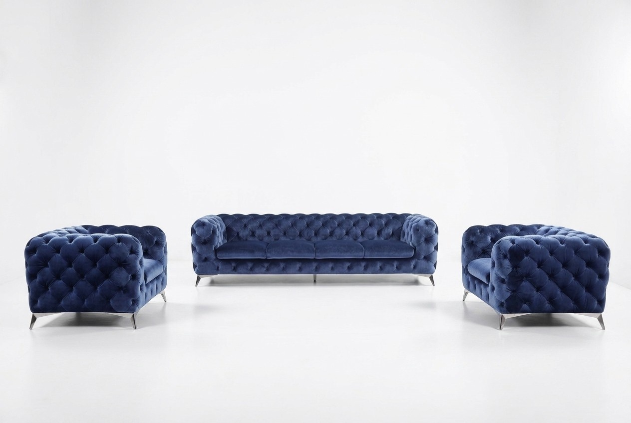 Sofa Couch Polster XXL Big Garnitur Chesterfield Textil 3+2+2 designer Sofa Couch Polster XXL Big Garnitur Chesterfield Textil 3+2+2 designer