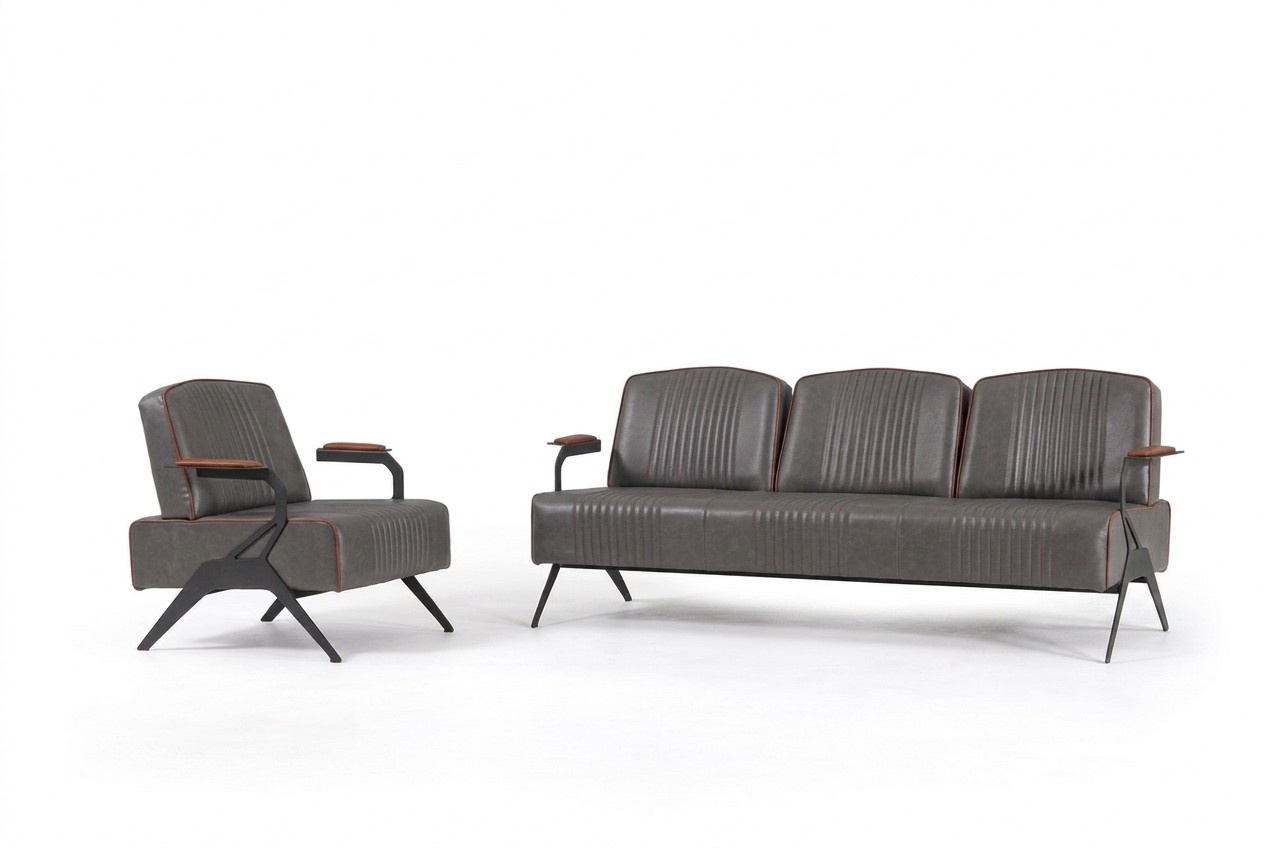 Sofa Set 2 Luxus Möbel Sofagarnitur Dreisitzer Arbeitszimmer Einrichtung 3+1 Sofa Set 2 Luxus Möbel Sofagarnitur Dreisitzer Arbeitszimmer Einrichtung 3+1