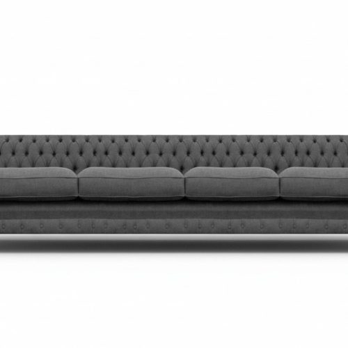 Sofa Viersitzer Couch Chesterfield Grau Polstermöbel Wohnzimmer Chesterfield
