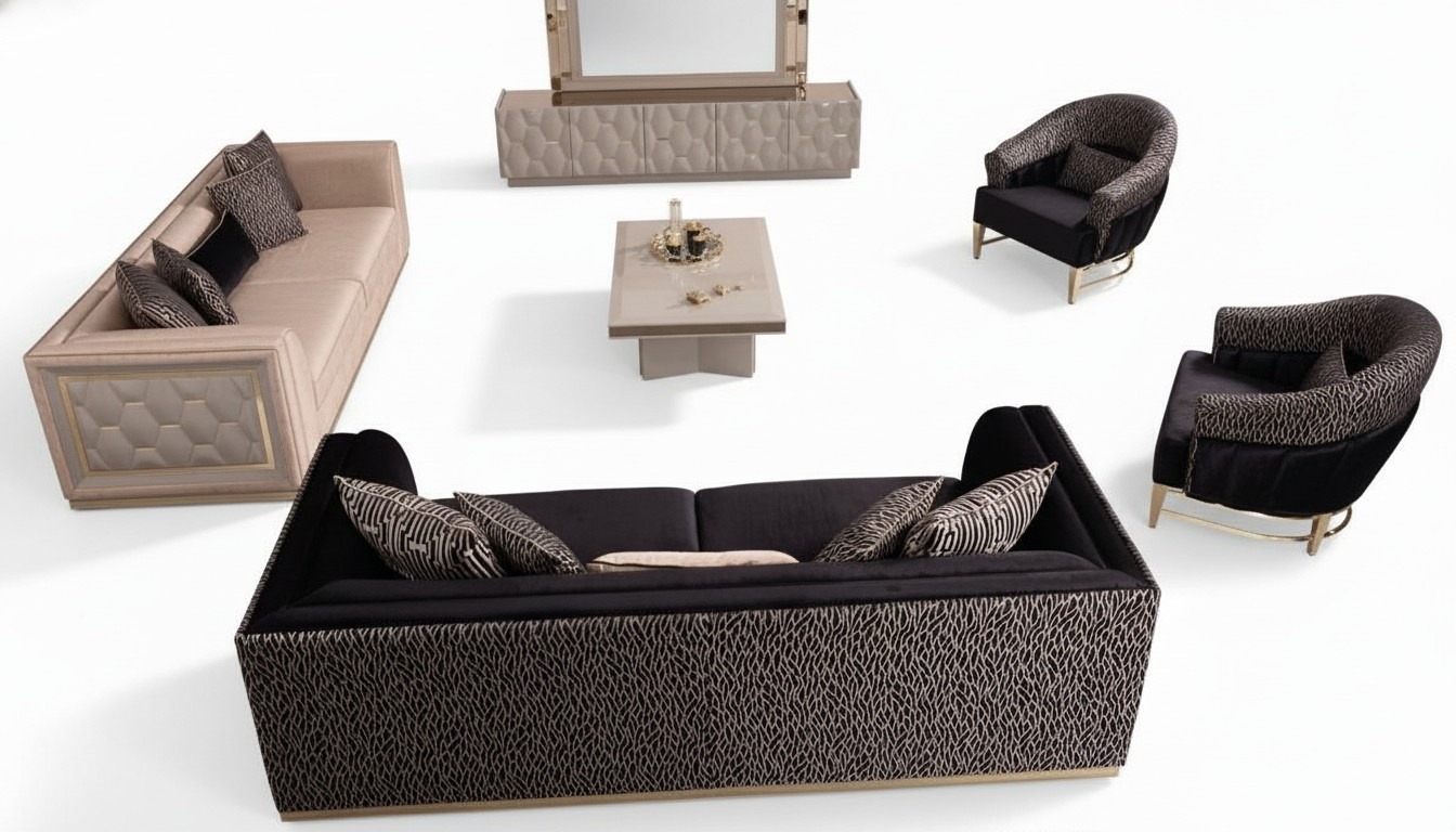 Sofagarnitur 3+3+1+1 Sitzer Polster Sofa Wohnlandschaft Sofas Couch Sofagarnitur 3+3+1+1 Sitzer Polster Sofa Wohnlandschaft Sofas Couch