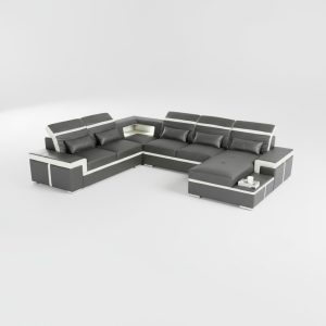 Sofas U Form Sofa Couch Polster Garnitur Wohnlandschaft Design Ecksofa Leder Neu