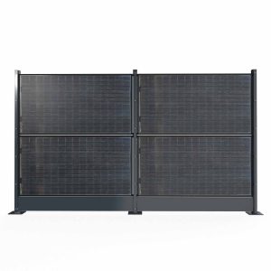 Solarzaun Breite 3500mm Zum Aufdübeln mit Abdeckblech RAL 6005 Moosgrün Solarzaun Breite 3500mm Zum Aufdübeln mit Abdeckblech RAL 6005 Moosgrün