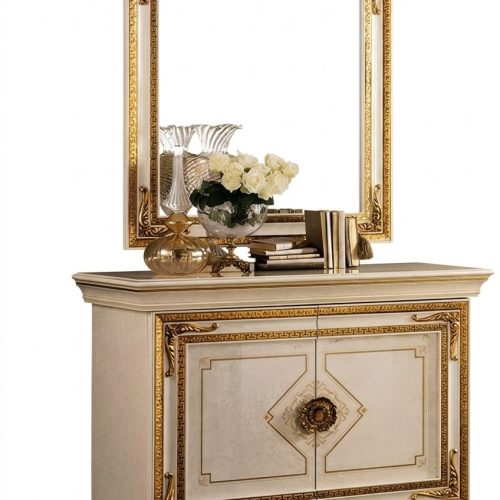 Spiegel Kommode Schrank Kommoden Anrichte Schlafzimmer Set Holz Klassischer Stil