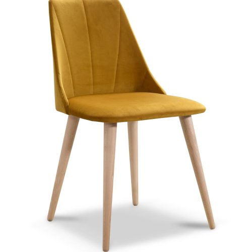 Esszimmerstühle Stuhle 2er Set CAROS Massivholz Buche Stoff Gelb Esszimmerstühle Stuhle 2er Set CAROS Massivholz Buche Stoff Gelb