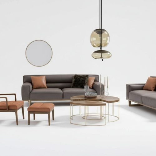 Stilvolle Graue Sitzgarnitur Dreisitzer Sessel Hocker Wohnzimmer Möbel Stilvolle Graue Sitzgarnitur Dreisitzer Sessel Hocker Wohnzimmer Möbel