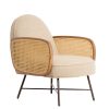 Stuhl  in Beige+Rotan natural