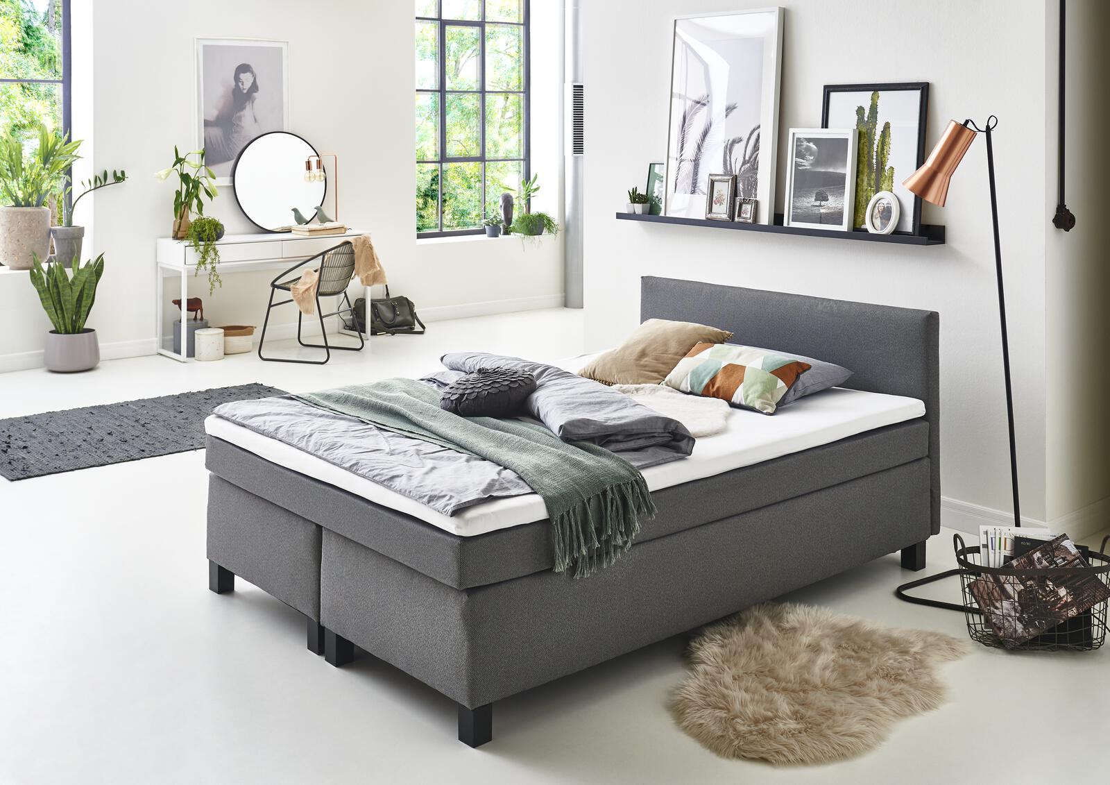 Sun Garden Boxspringbett Philly ca. 140x200cm Grau | 54440020 Sun Garden Boxspringbett Philly ca. 140x200cm Grau | 54440020
