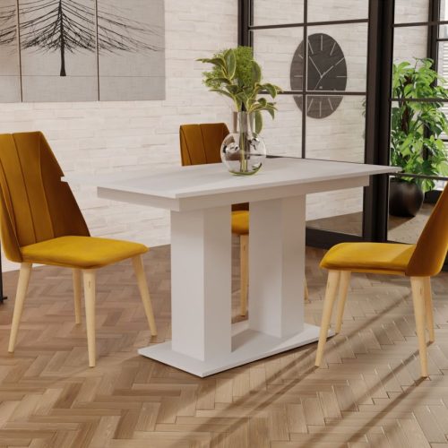 Esstisch Auszugstisch DANTE 130-170x80 cm in Weiss Matt Esstisch Auszugstisch DANTE 130-170x80 cm in Weiss Matt