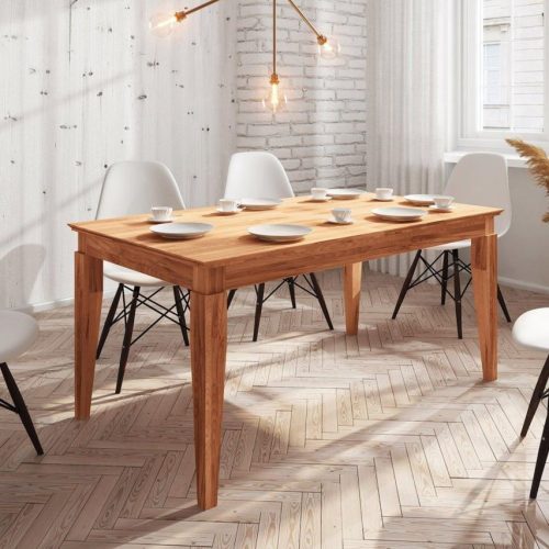 Esstisch Tisch LENNES Eiche massiv 100x80 cm