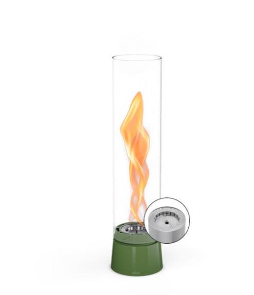 Tischfeuer SPIN air 900  in Emaille grün H40,5cm