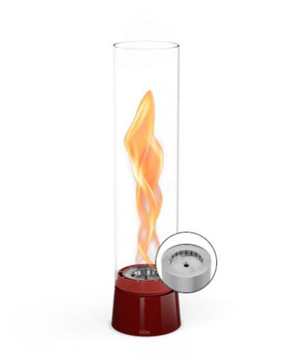 Tischfeuer SPIN air 900  in Emaille rot H40,5cm