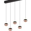 Trio Select LED-Pendelleuchte ORBIT 5-flammig in Farbe schwarz matt, Kunststoff weiß