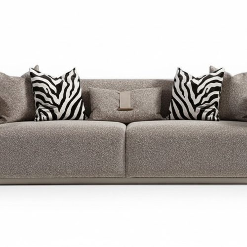 Viersitzer Sofa 4 Sitzer Stoffsofa Polstersofa Grau Modern Sofas Neu