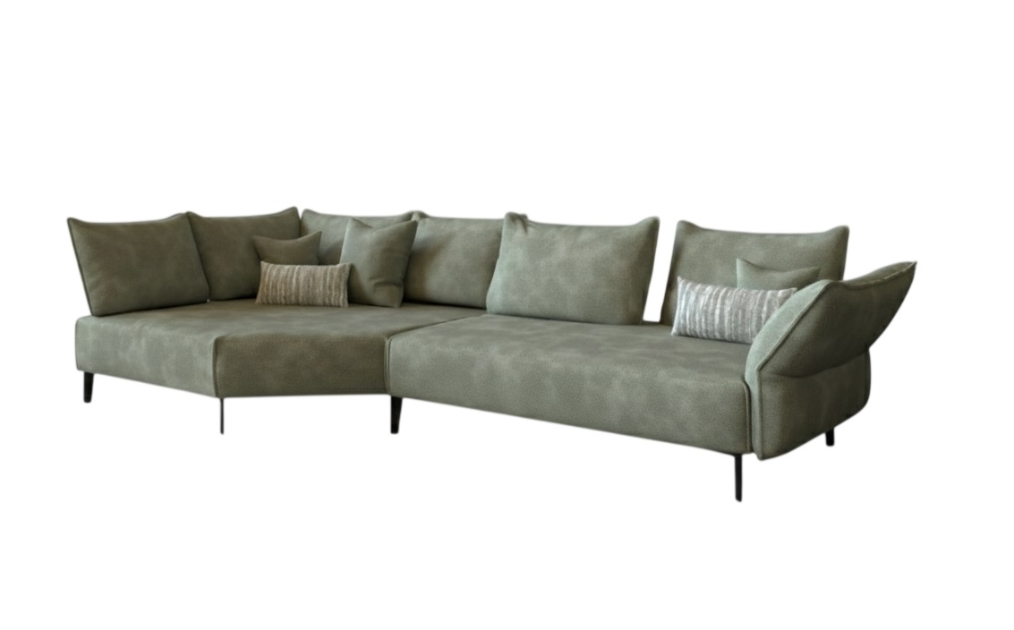 W. Schillig Polstergruppe BONNIE ca. 158x340cm in Stoff uni green tea