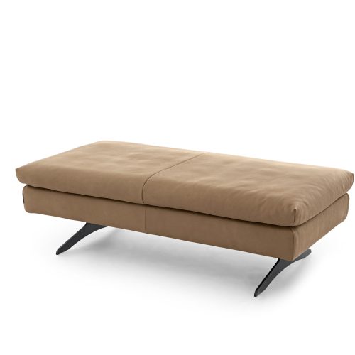 W. Schillig XL-Hocker SEVENTY 5 in Leder uni (L) / Z78 (Z78) / sand (Z7849)