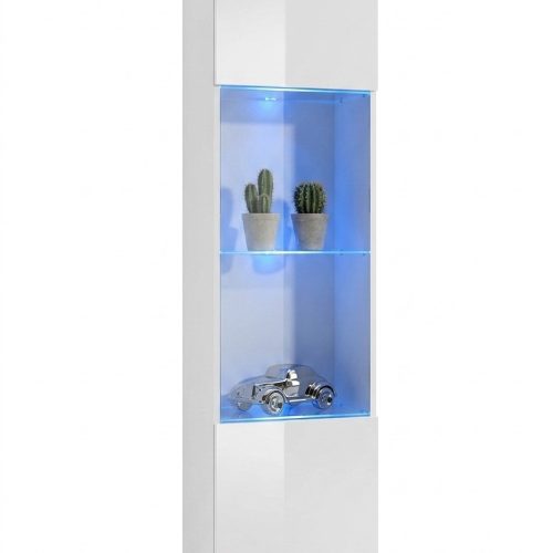 Hänge Vitrine Weiß Schrank Möbel Wohnzimmer Einrichtung Holz Luxus