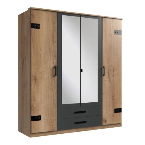 Wimex Kleiderschrank Cork Eiche / Graphit ca. 180 cm Wimex Kleiderschrank Cork Eiche / Graphit ca. 180 cm